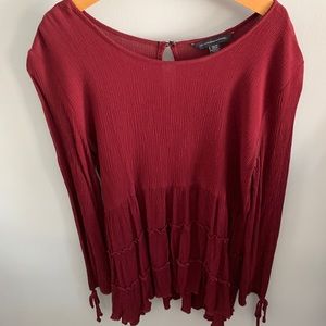 Ribbed/layered peasant blouse